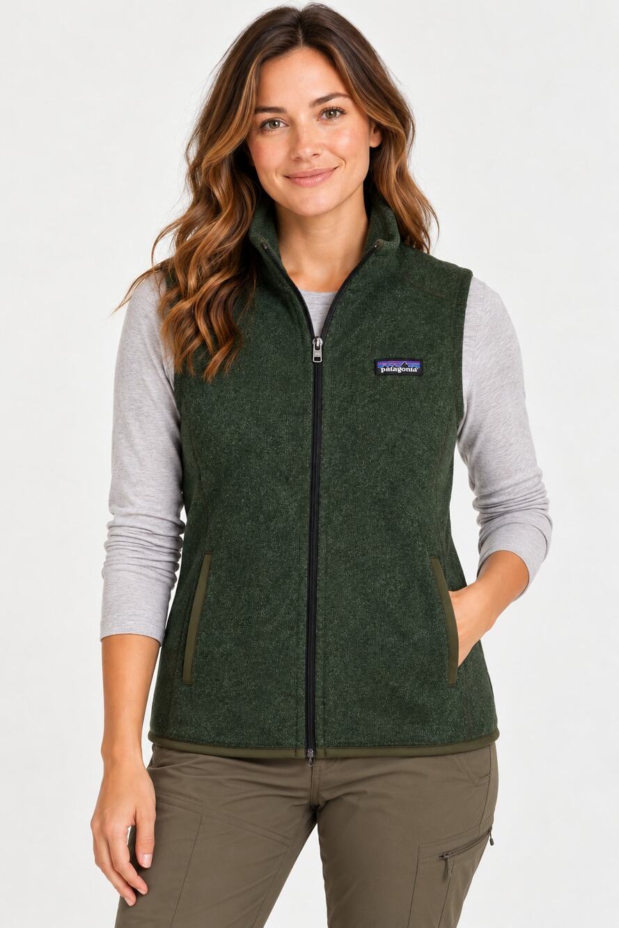 Patagonia Womens Better Sweater Vest Size Large Torrey Pine Green Full Zip NWT